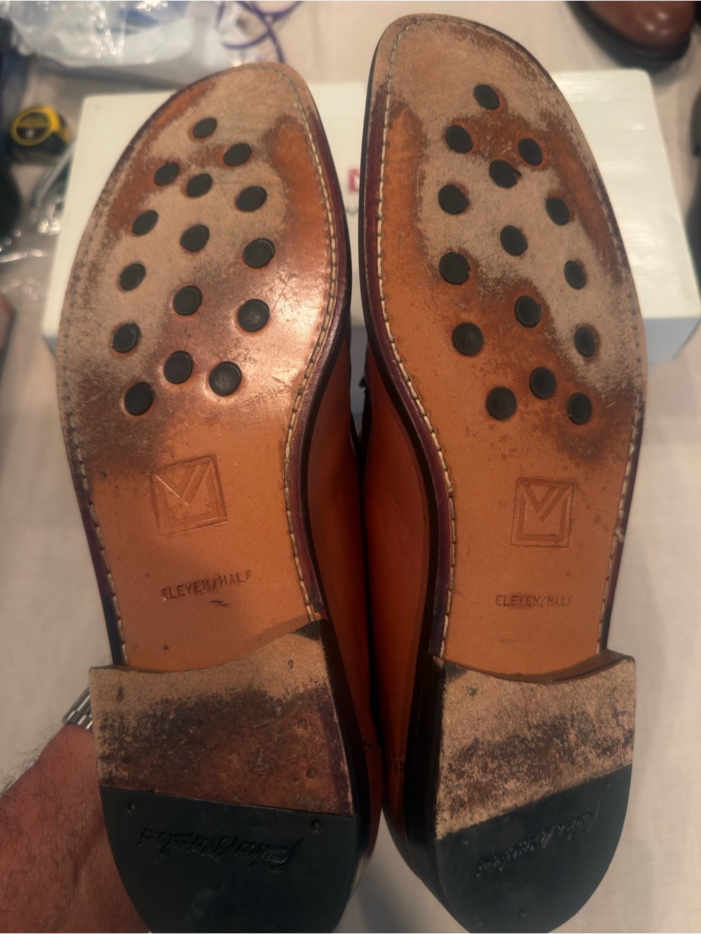 LNWB! Sandro Moscoloni Brown Leather Tassel Loafers - Light wear. - Picture 5 of 5